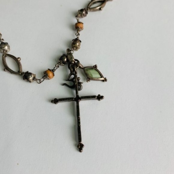 Lucky Brand cross and charms beaded necklace - Picture 4 of 8